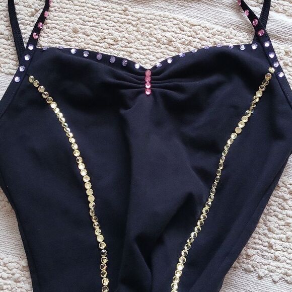 Sale 🔥 Wear moi Black Bodysuit with crystals. Size M - Picture 3 of 8